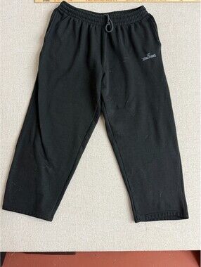 Spalding Mens Black Athletic Sweatpants Joggers Drawstring Waist Size L